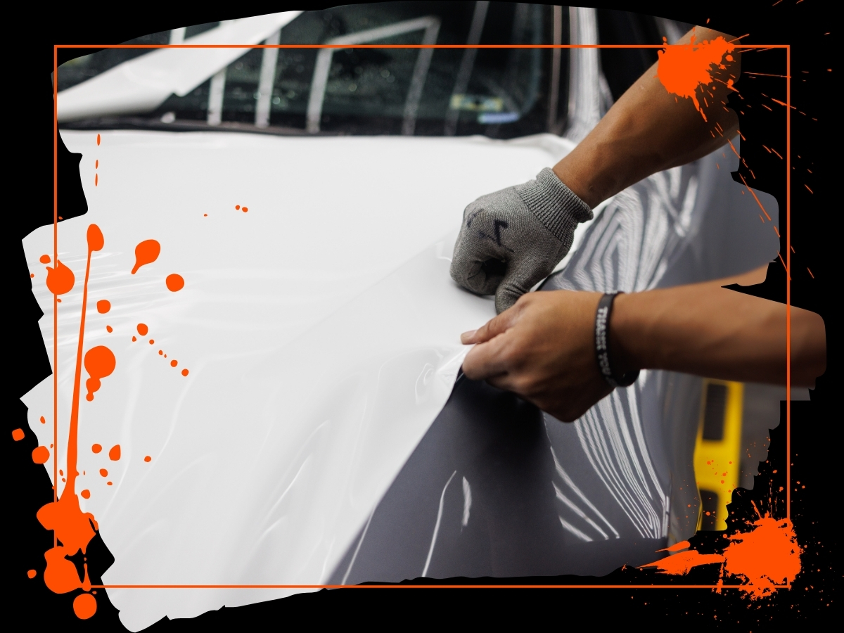 Car getting a vehicle wrap
